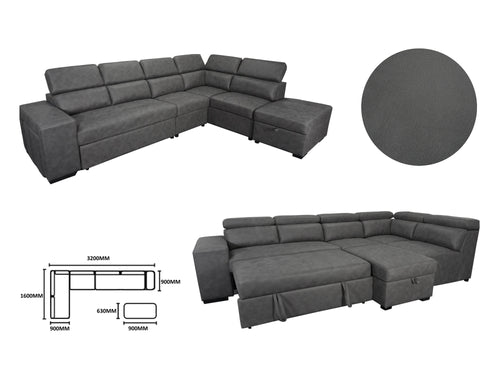 The Macie Corner Lounge is a versatile L-Shaped couch that is sure to be a perfect fit into any household. The Macie is a very space efficient couch with all its convenient features packed into a small but still comfortable size it is sure to keep anyone sitting on it relaxed, weather its friends on a weekend or a family sitting down for a movie after a long day.
