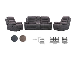 Recliners  - Rhino Suede  - Available in Truffle and Charcoal 