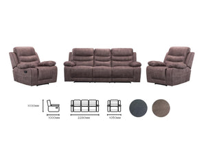 Recliners  - Rhino Suede  - Available in Truffle and Charcoal 