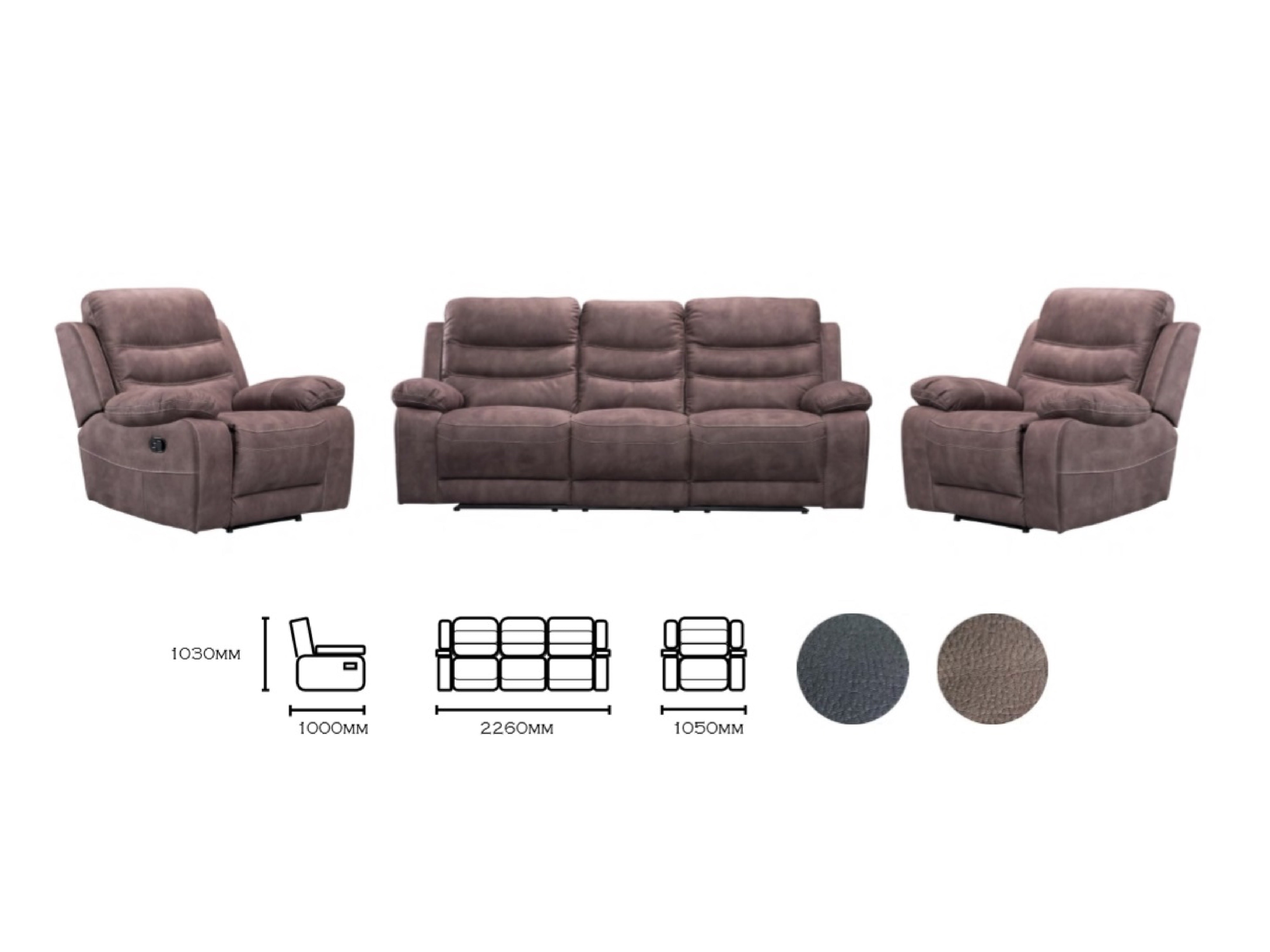Brooklyn 3 seater recliner sofa deals