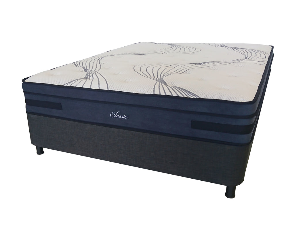 *Ensemble comes flat packed and requires Quick and Easy Assembly  This Package includes  1x Metal Ensemble base   1x Classic King     Mattress  - Anti Partner Disturbance   - Knitted Fabric  - Wave Foam  - Strong Non Woven Fabric  - High Density Foam  - 7 zone Pocket Spring