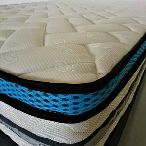 The 30cm Euro is Designed for Comfort and Support. Featuring a 5 zone pocket spring support system which allows your body to be supported where its needed by contouring your body. This mattress is also fitted with easy breath technology to help reduce heat retention.     - 5 Zone Pocket Spring  - Anti Partner Disturbance  - Thick Pillow Top  - Rolled for Easy Transport