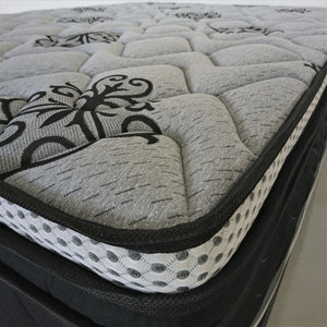 This Package includes  1x Metal Ensemble base   1x Grand Luxury   Mattress  - 5 Zone Pocket Spring  - Anti Partner Disturbance  - High Density Foam Eurotop  - Memory Gel Infused Memory Foam  - Latex  - Anti Bacterial  - Dust Mite Resistant  *Ensemble comes flat packed and requires Quick and Easy Assembly 
