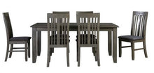 Load image into Gallery viewer, The Sleek and Contemporary Davinci Dining Suite is a perfect addition to any home as the elegant slate/grey coloured N.Z. Pine Timber will fit to anyone’s house without clashing with existing furniture.  Davinci 7pce Dining Suite include  - 1800x900 Table  - 6x Dining Chairs.  **ONLINE PRODUCT ONLY**