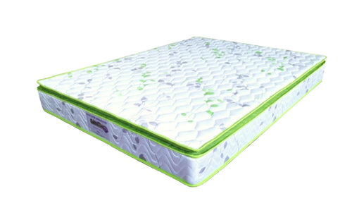 Meet the Eden. The Eden is a Medium - Firm Feel Mattress with a Bonnell Spring Unit, High Density Foam Pillowtop and is Made with a Polyester Fabric  - Bonnell Spring Unit   - Foam Top
