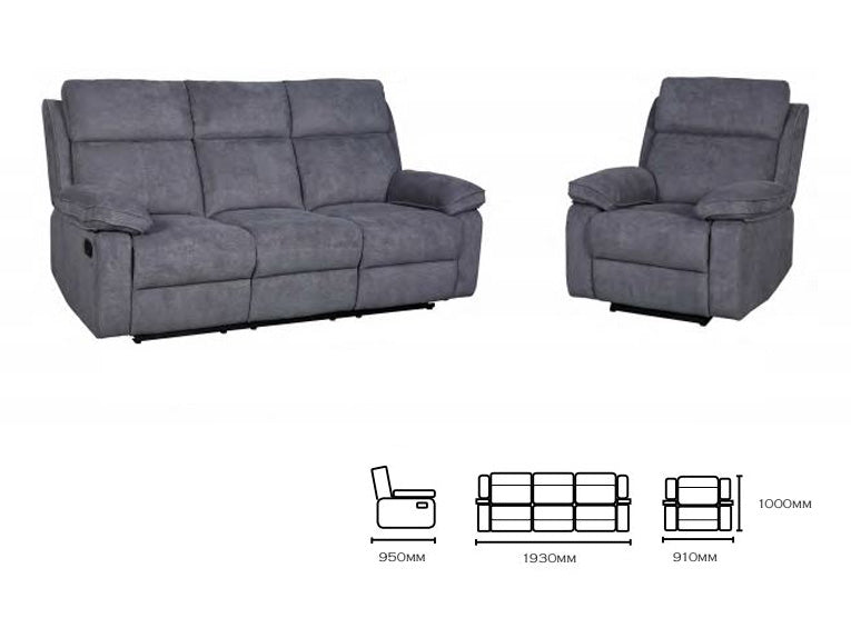 Are you looking for something made from soft luxurious materials that won’t break the bank? Then you have found what you are looking for. The Arthur is a gorgeous seat that is wrapped in Chenille Fabric, Plush armrests, available in Single Seaters, 2-seater and 3-seater options and reclining seats you cannot go wrong with this Range. There are also packages available if you’re looking for more than one piece.  Available in Navy Blue or Dark Grey