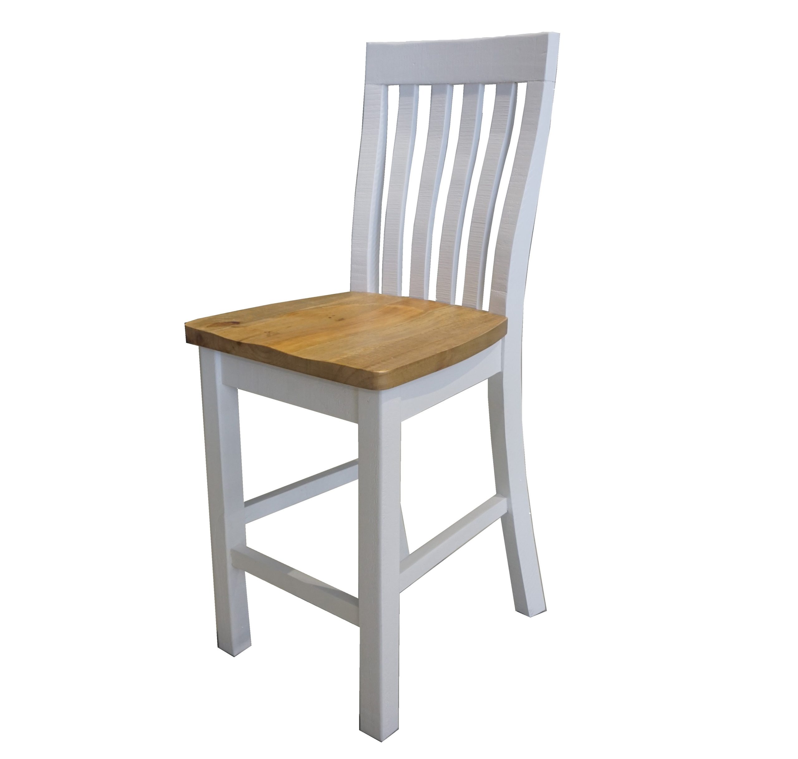 The Hamptons Range is made from Beautiful strong timber Featuring white wash and Timber look, It's Solid pine meaning it is very Sturdy.  Bar Stools come fully assembled featuring a solid seat base with seat and back contouring for extra comfort.  Bar Stools are sold in pairs of 2   Measurements - 1135mm x 560mm x 470mm